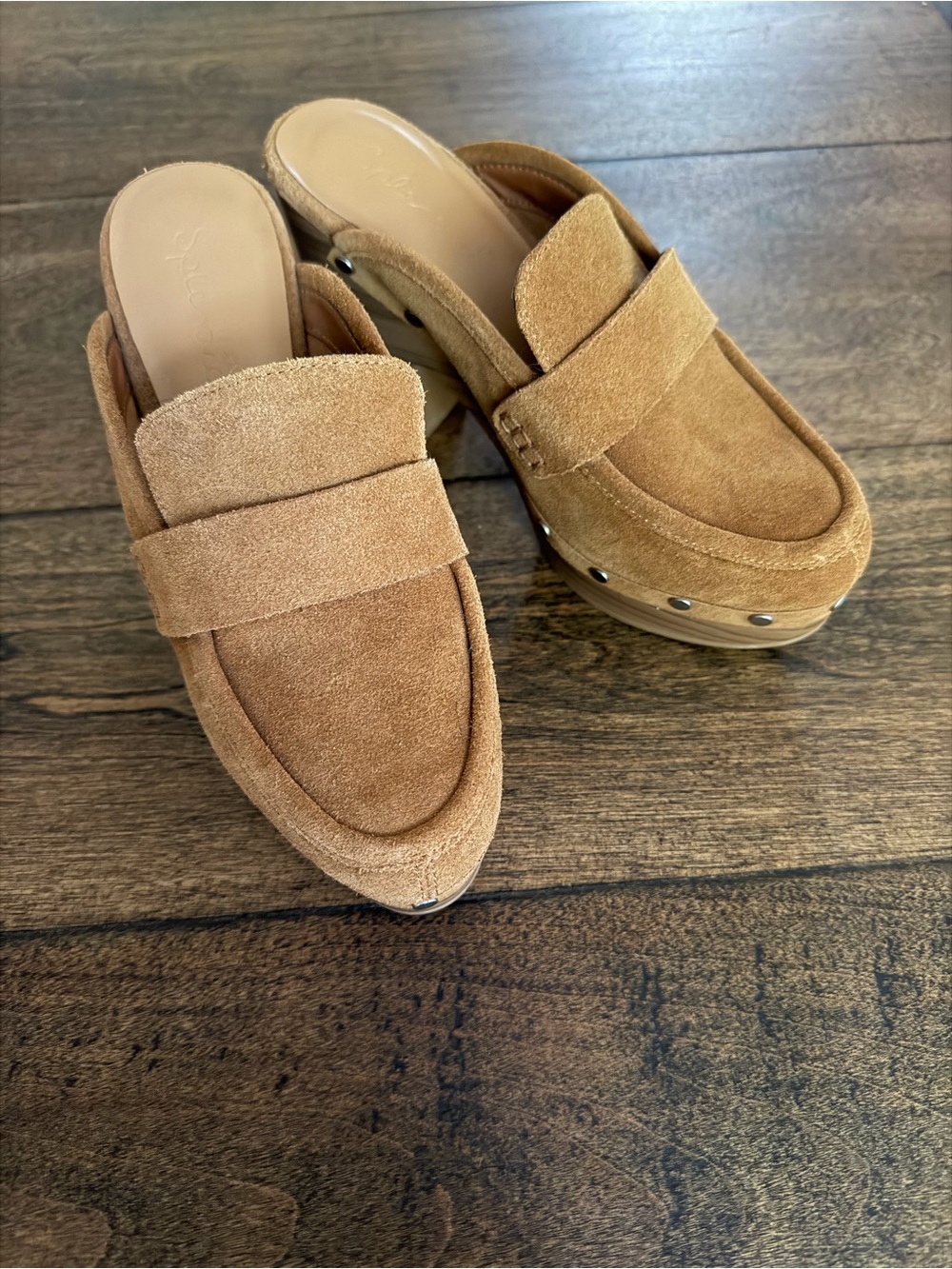 Splendid Rust Suede Clog Mules Size 6.5